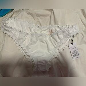 White Ruffle Bikini Bottom